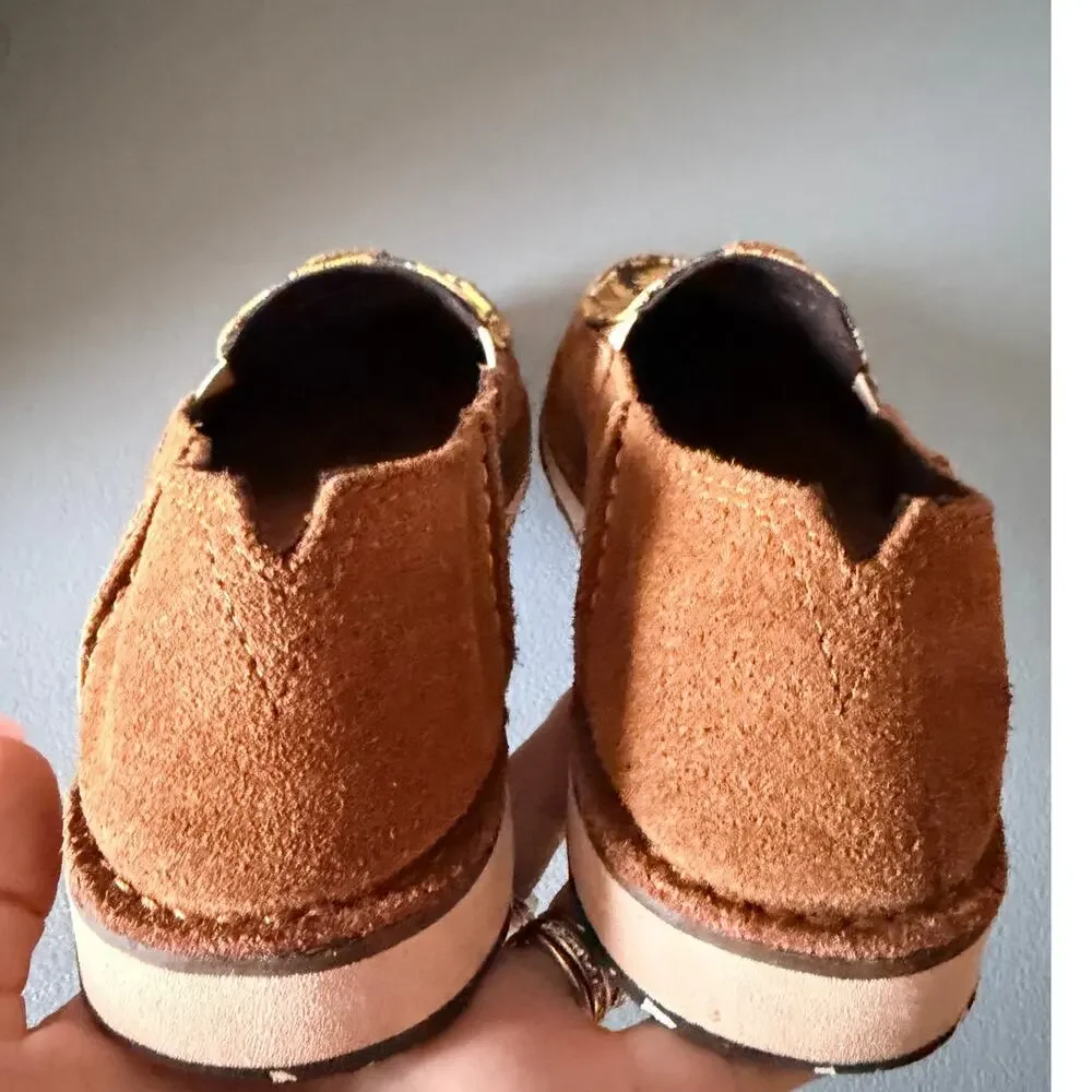 Ariat Sunflower Suede Slip On Shoes Womens 9.5B Western Casual